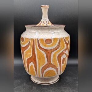 Vintage Red Wing Pottery USA Jolly Jar With Lid, Sierra Line AS IS (Chipped)